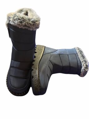 Women's Insulated Faux Fur Winter Boots - Black
